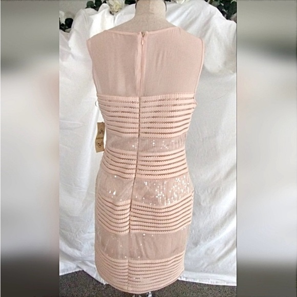 Brand New Sangria Cream Shell dress with Cream Sequins and mesh top size 4 - Picture 2 of 8